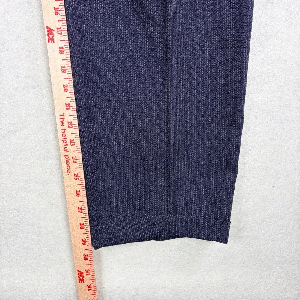 Pal Zileri Italy Mens Navy Blue Wool Double Breasted Pinstripe Suit 42R 36x30